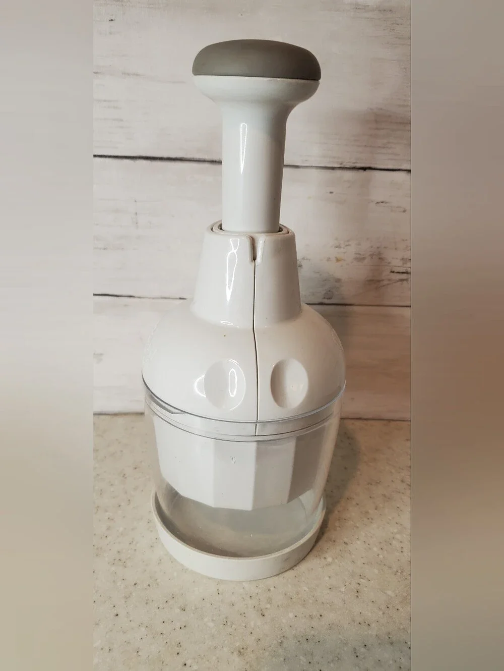 Pampered Chef Food Chopper Push Slap Chopper Manual Rotating Blade White
